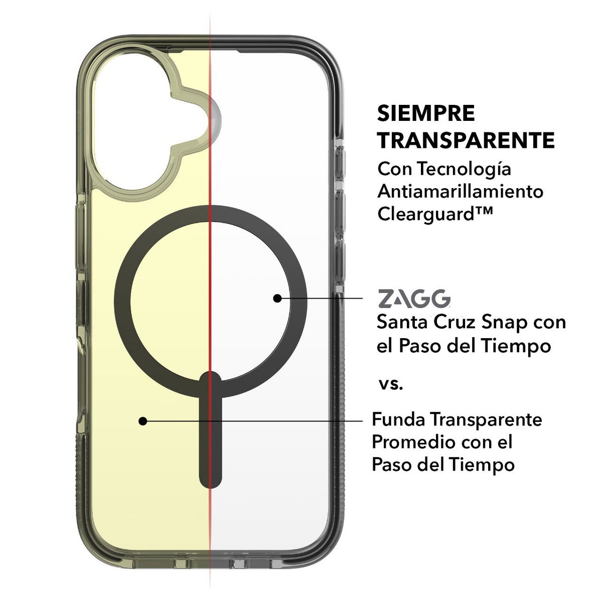ZAGG - Case ZAGG Santa Cruz para iPhone 16 con Magsafe - Negro