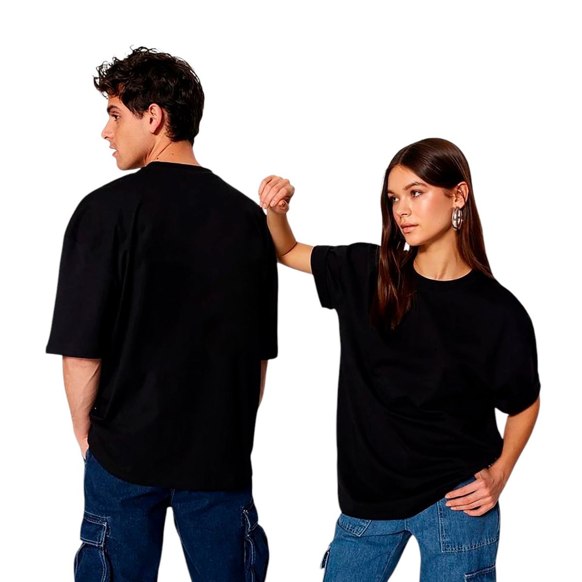 GENERICO - Polo Oversize UNISEX 100% Algodón - NEGRO