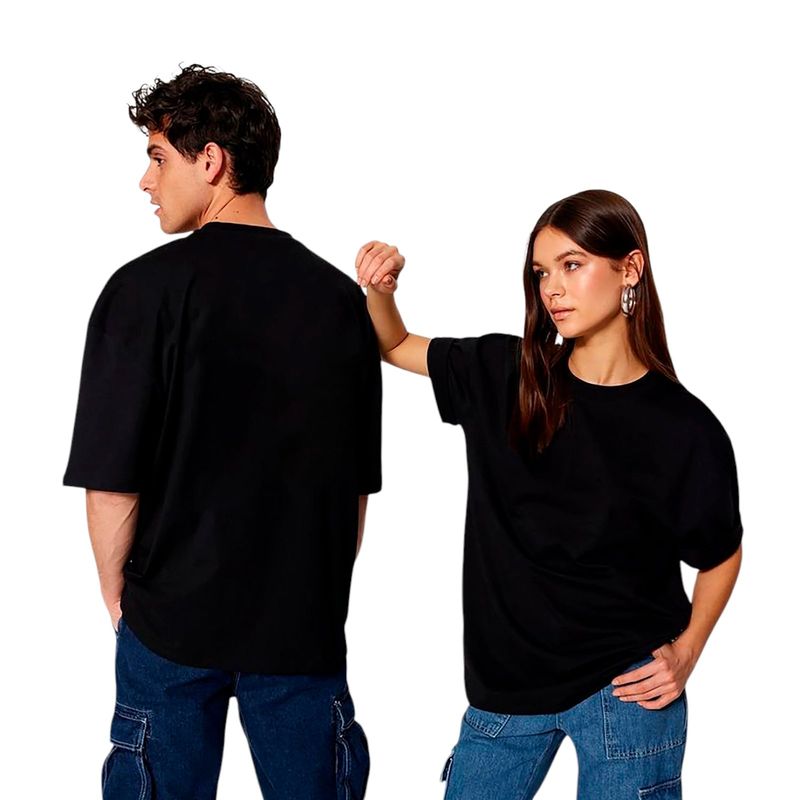 GENERICO - Polo Oversize UNISEX 100% Algodón - NEGRO