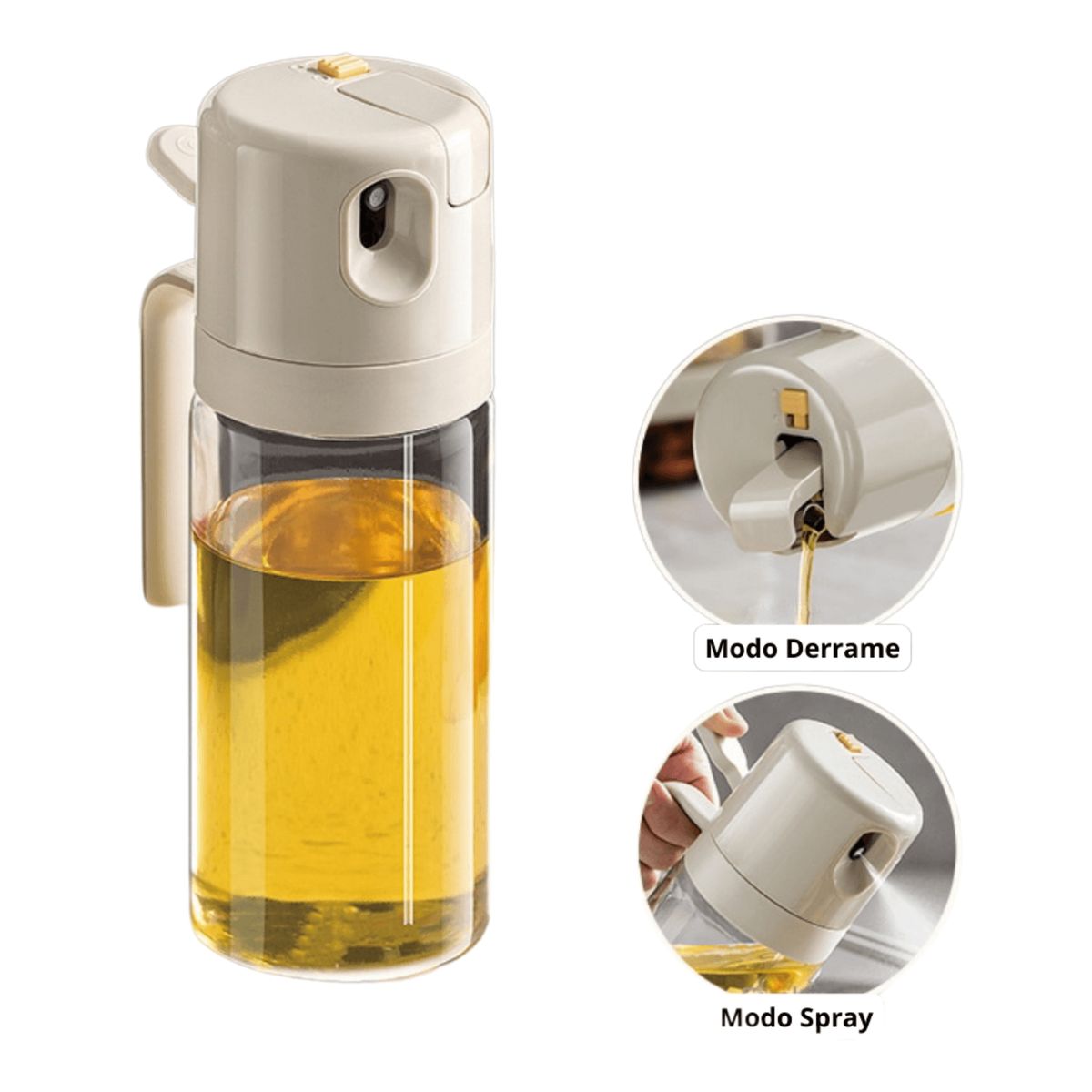 GENERICO - Dispensador de aceite 500 ml - Spray y vertedor con cierre automático