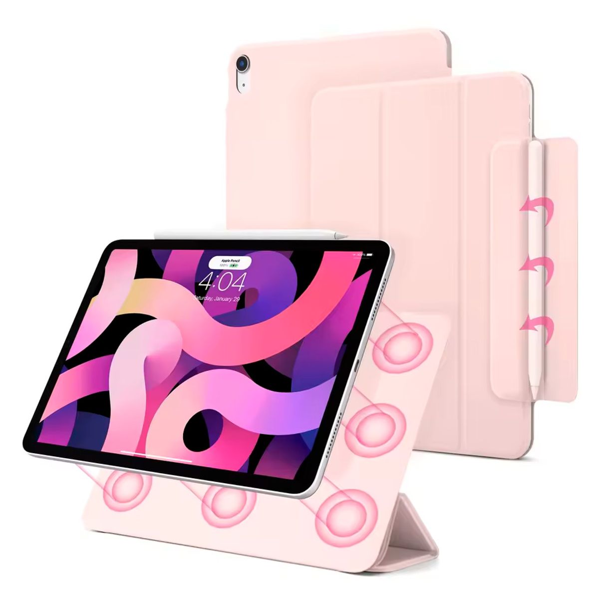 GENERICO - Carcasa Funda Ligera Magnética Para Ipad Air M2 - M3 11 " - ROSA