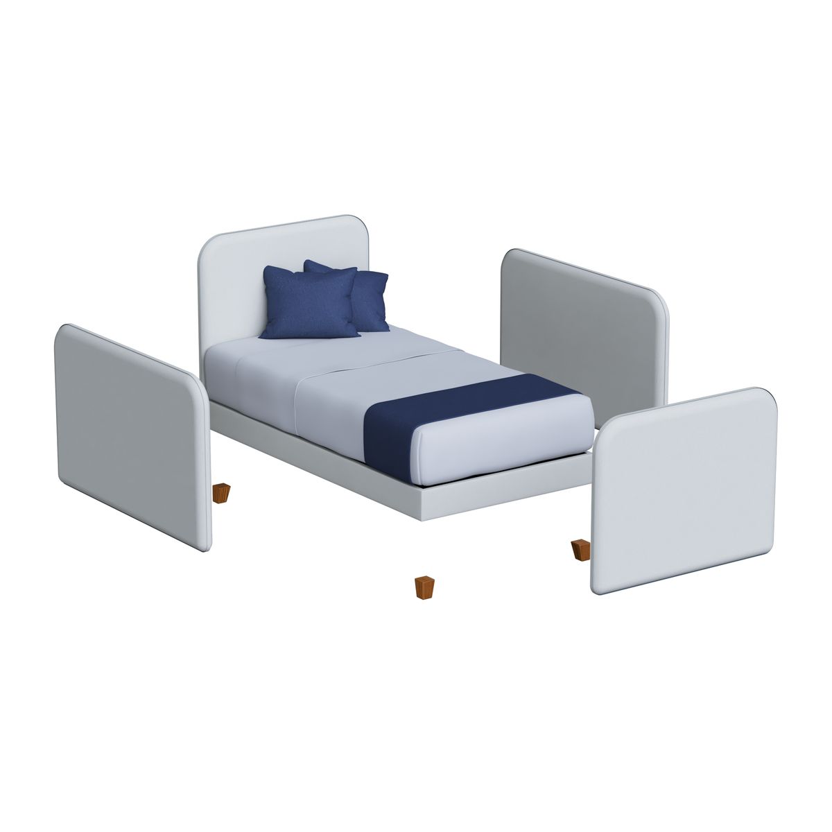 MUEBLES MACRUMO - CAMA MONTESSORI TAPIZADA EVOLUTIVA DESARMABLE + PATAS BEIGE 1.5 PLZ