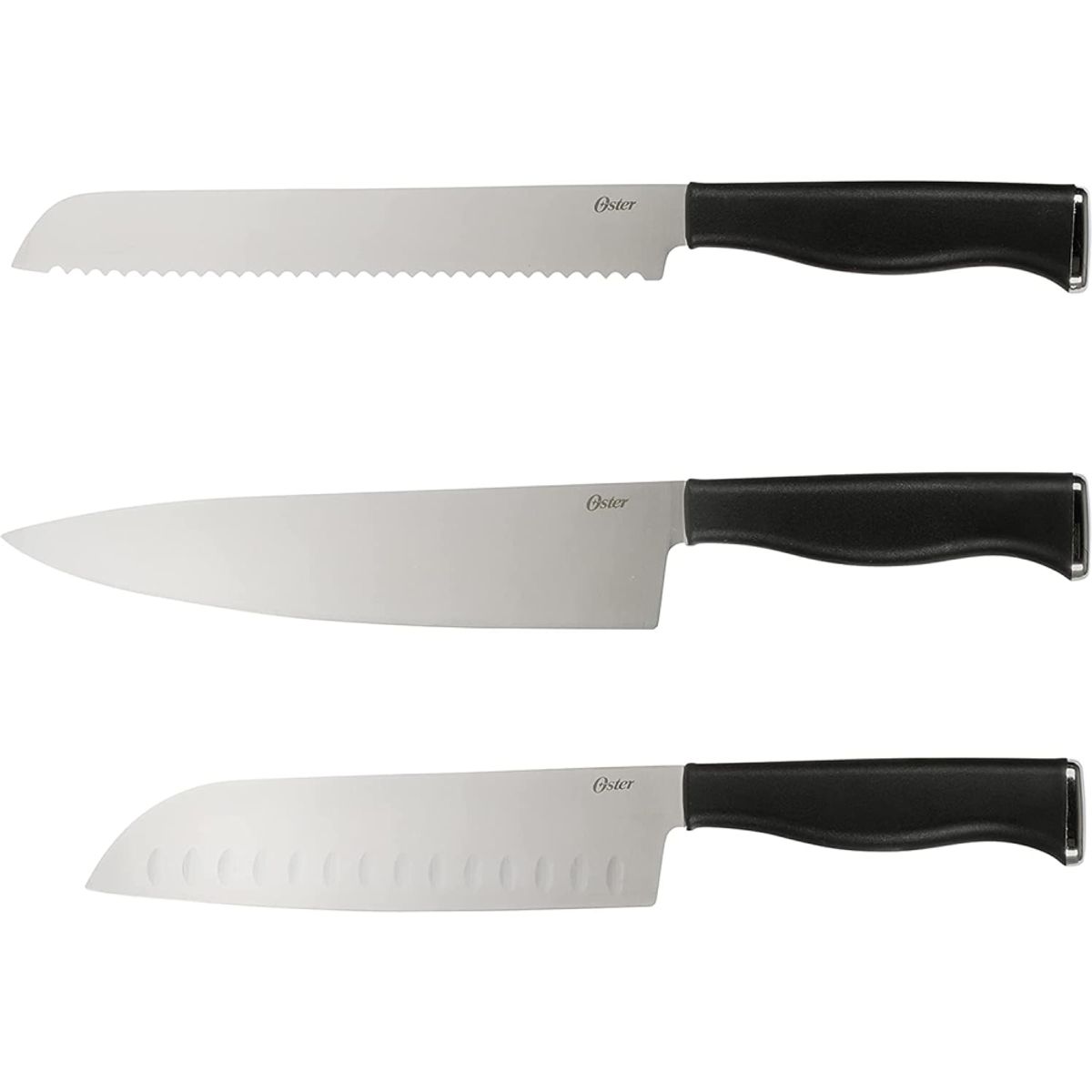 OSTER - Juego 15 cuchillos Oster acero inox con bloque de madera – 123866.15