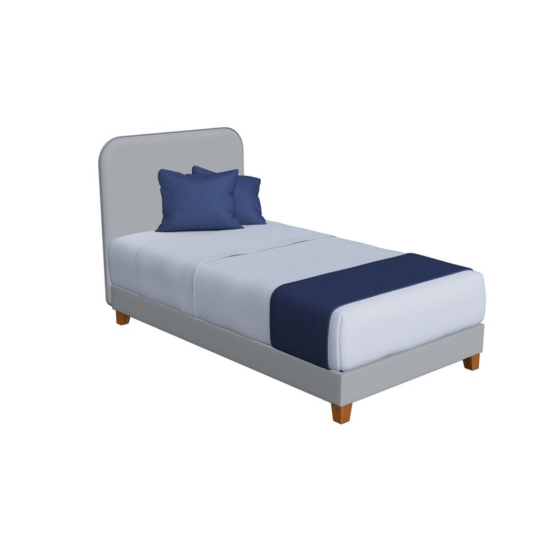 MUEBLES MACRUMO - CAMA MONTESSORI TAPIZADA EVOLUTIVA DESARMABLE + PATAS GRIS 1 PLZ