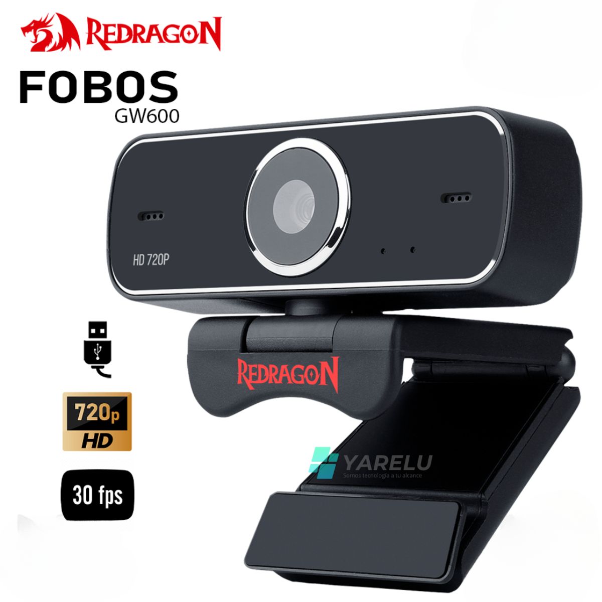 REDRAGON - Cámara Redragon GW600 Fobos Hd 720p Color Negro