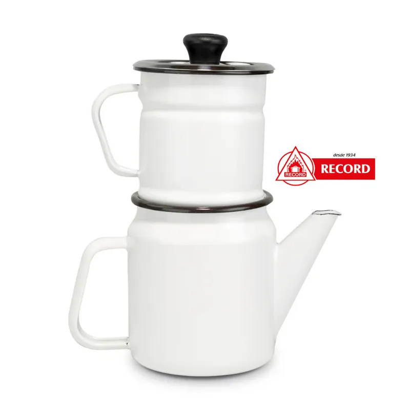 RECORD - Cafetera Record Esmaltada 2 pisos Acero Vitrificado