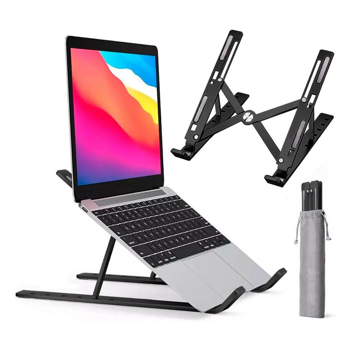 GENERICO - Soporte de Aluminio Plegable para Laptop -Negro