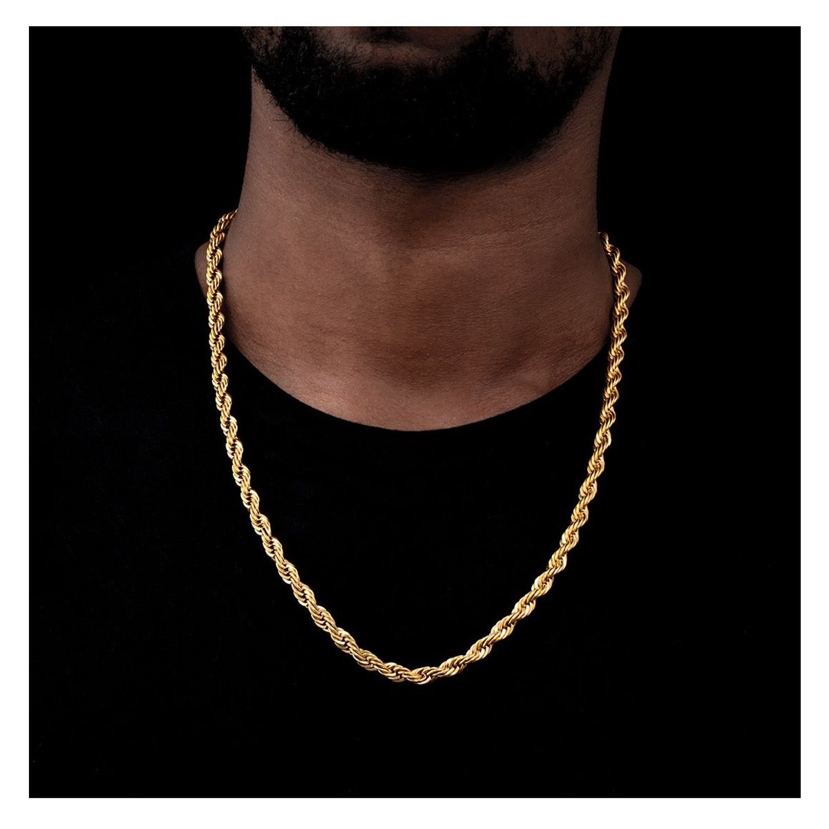 OEM - Cadena Collar Hombre Torcida En Fino Acero Inoxidable 316L