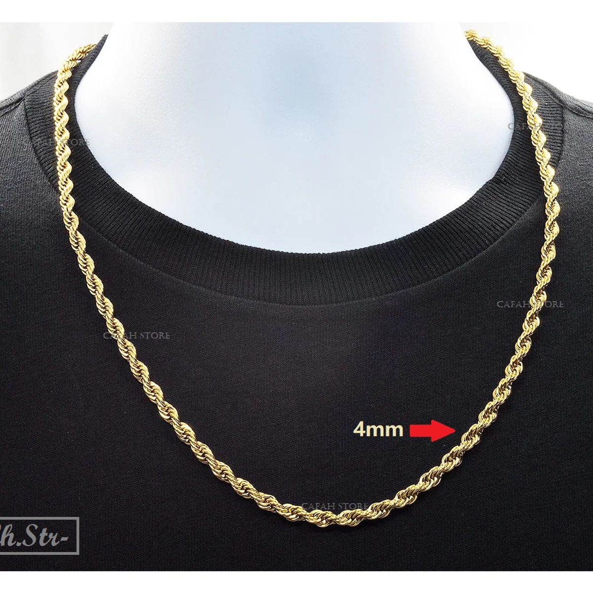 OEM - Cadena Collar Hombre Torcida En Fino Acero Inoxidable 316L