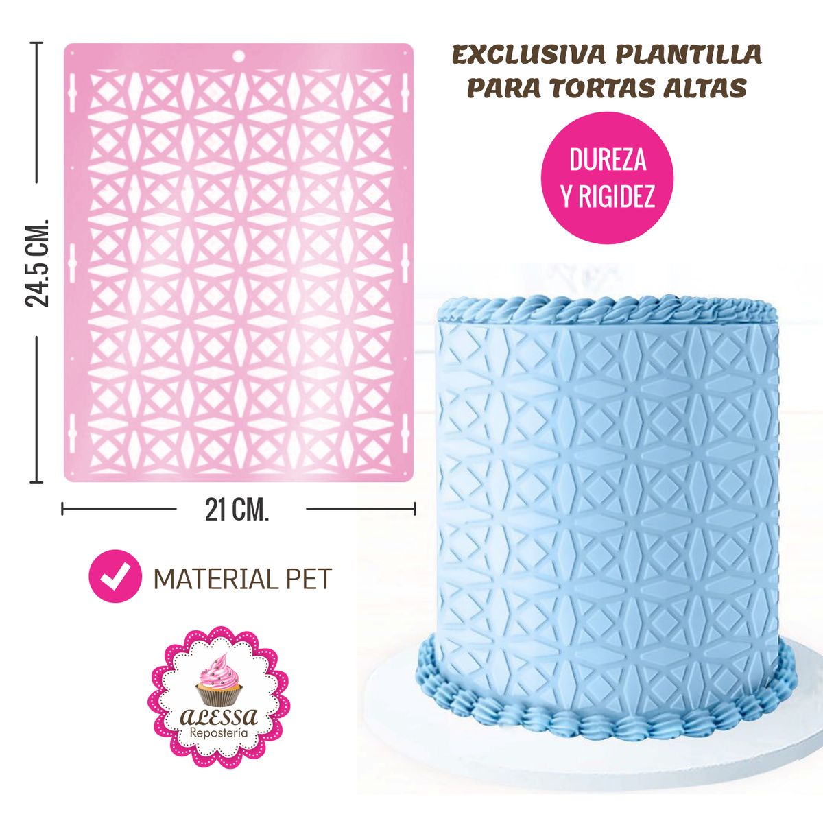 GENERICO - Plantilla Stencil Modelo Kristal para Reposteria