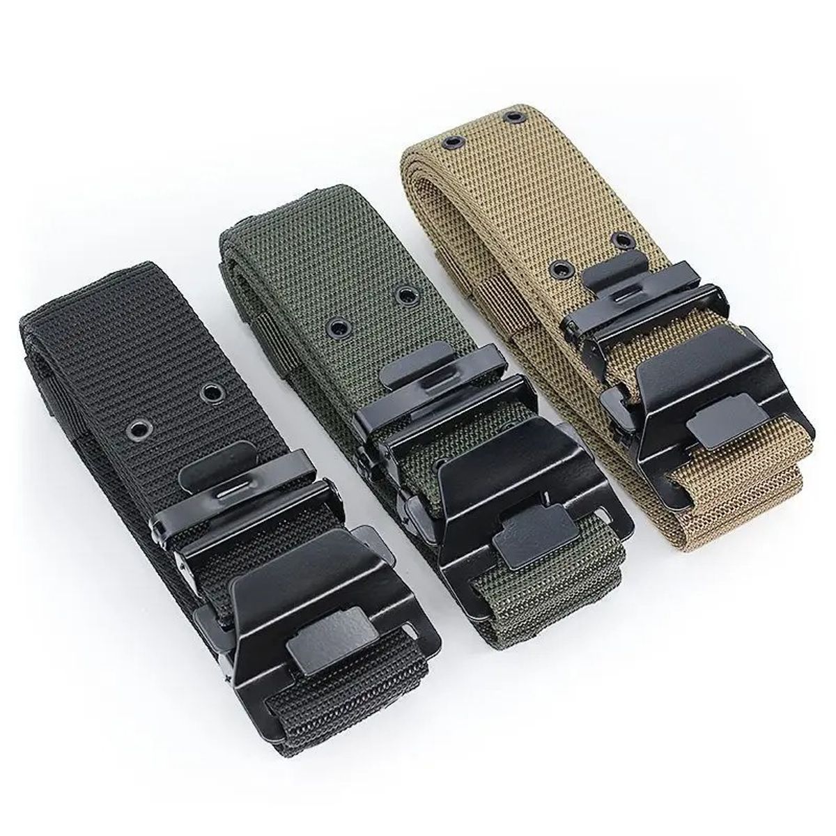 GENERICO - Correa Cinturón táctico Beige ajustable 110cm - 130cm