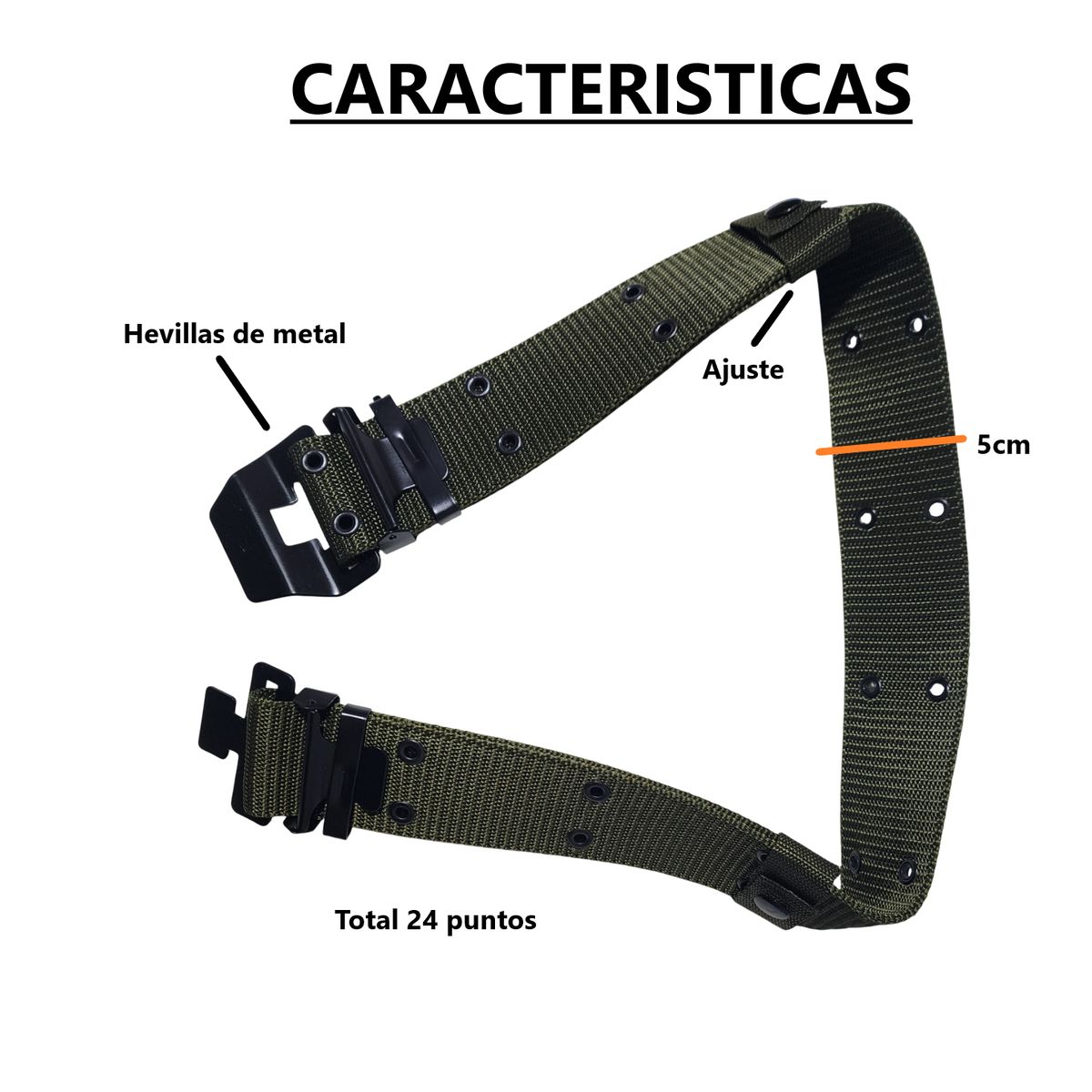 GENERICO - Correa Cinturón táctico ajustable Verde 110cm-130cm