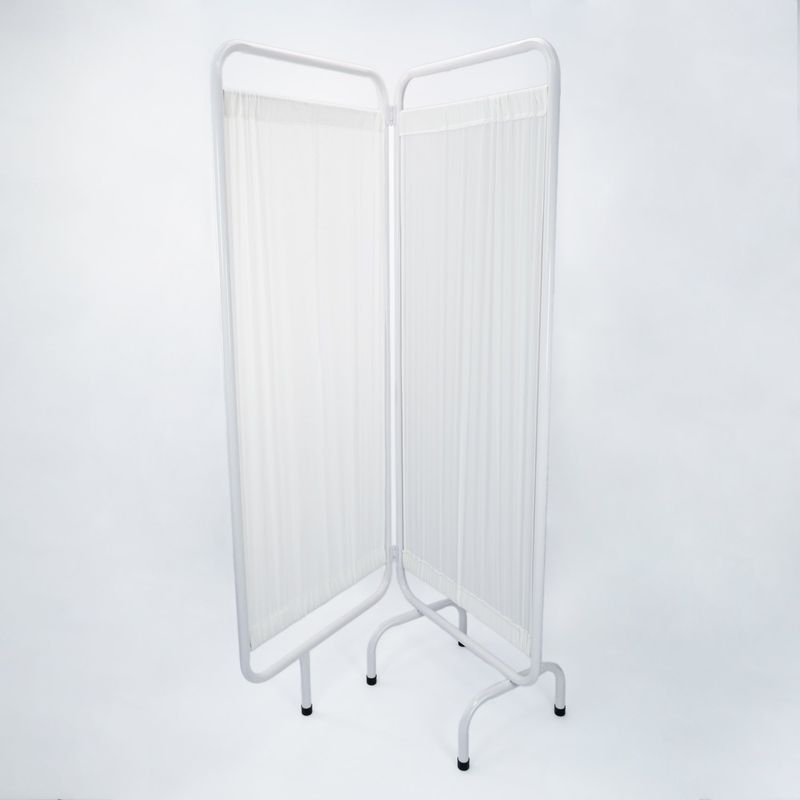 GENERICO - Biombo Metálico Blanco De Dos Cuerpos