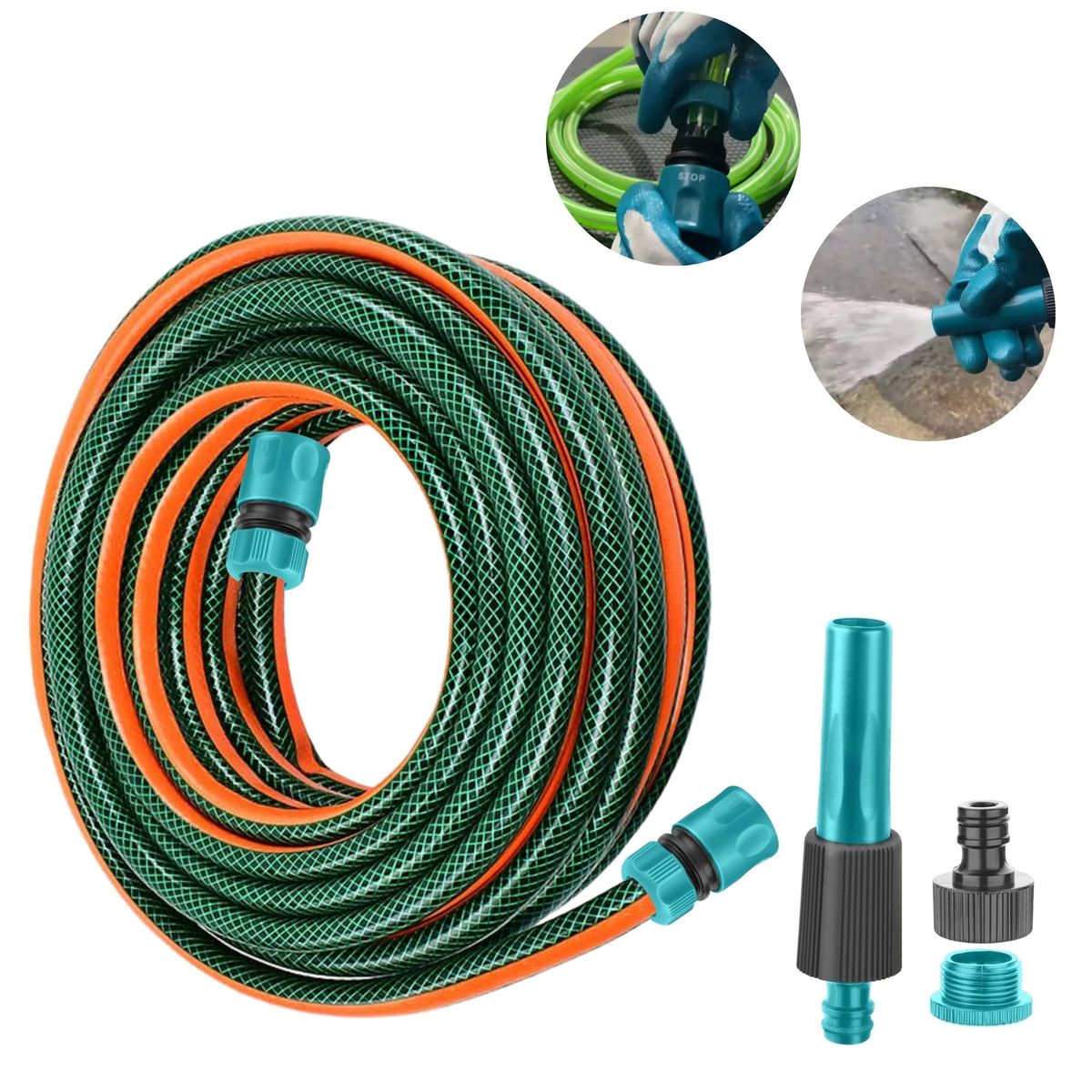 TRUPER - Manguera para hidrolavadora, conectores prémium, 10m REFORZADA 3 CAPAS