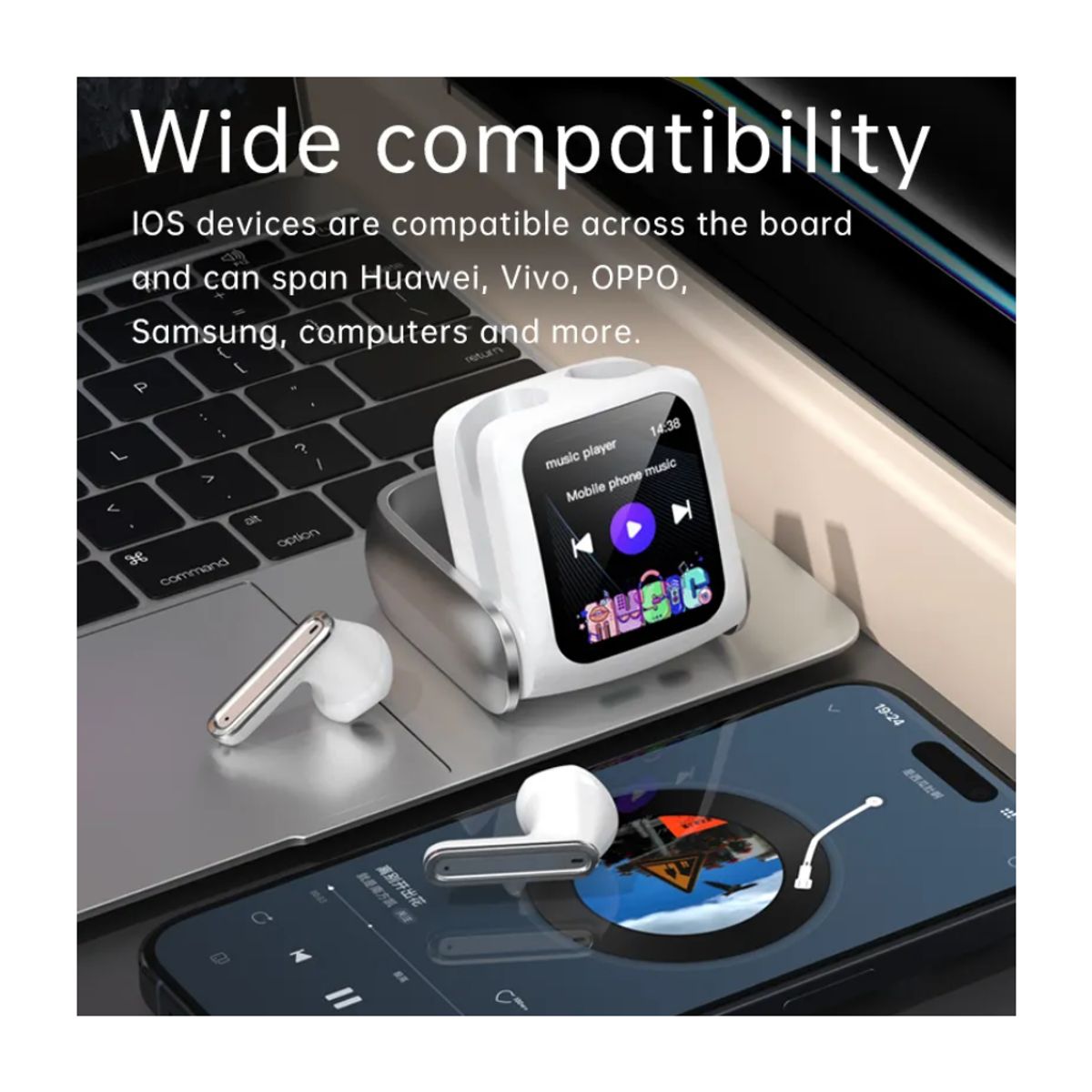 TWS - Audifonos Inalámbricos Tws T71 Con pantalla Táctil Inteligente