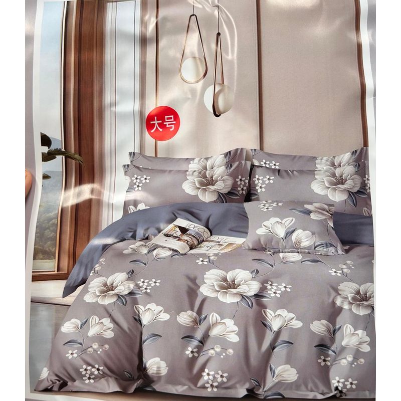 MINGDA - Set de Edredón QUEEN + Set de sabanas + Fundas 5 Piezas 100% Algodón