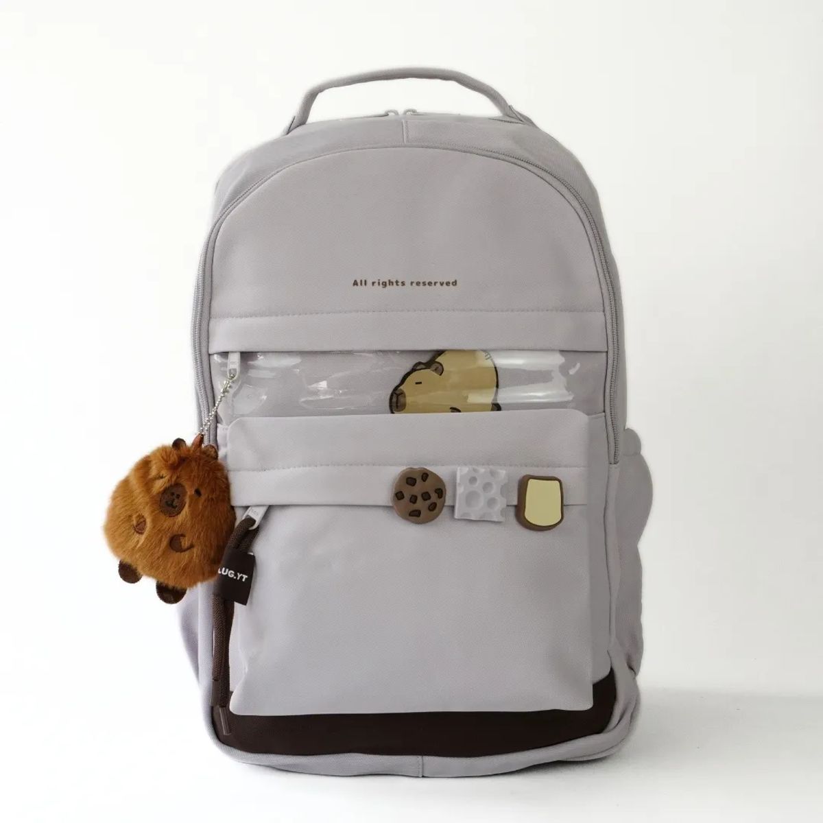 GENERICO - Mochila aesthetic capibara con transparencia