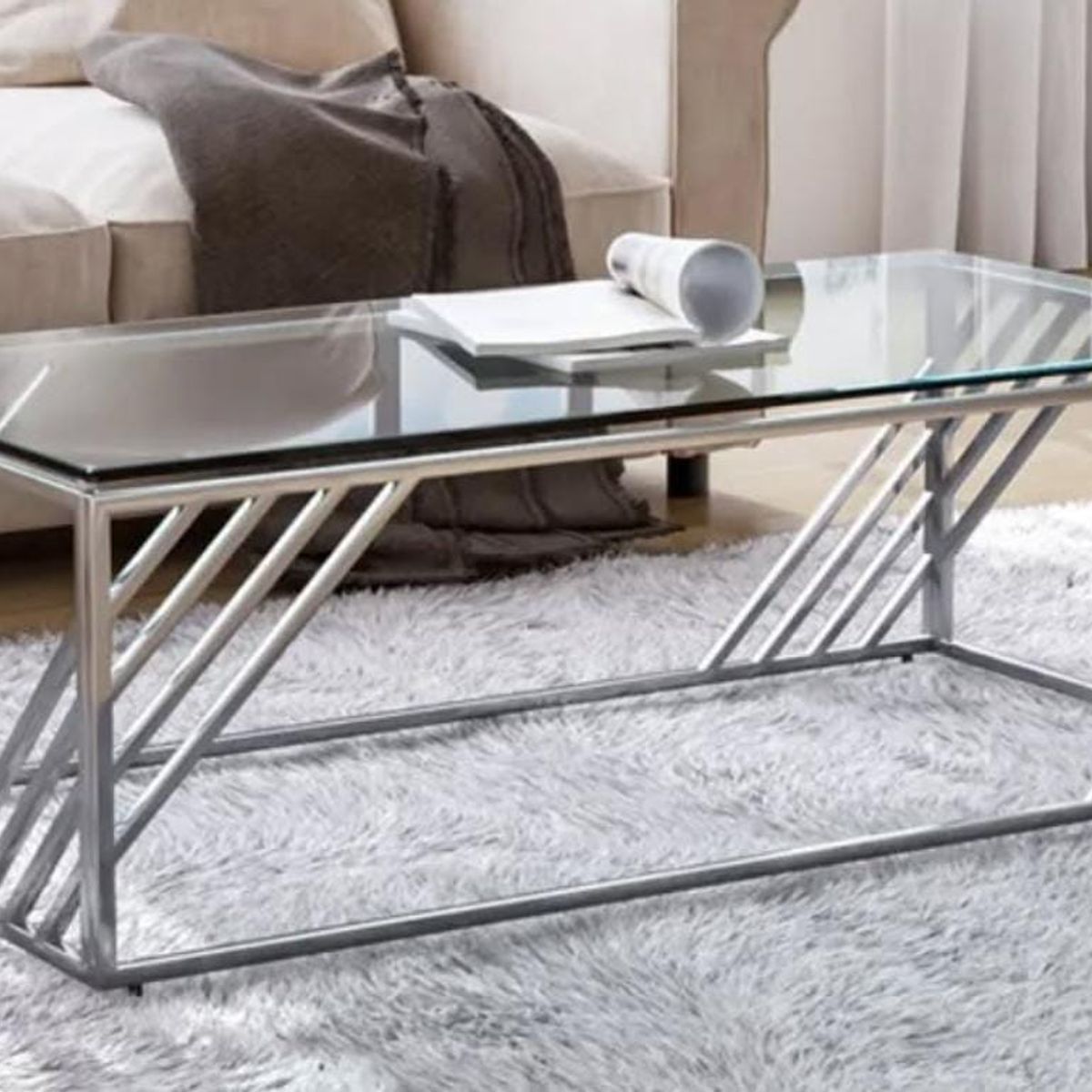 NACION MUEBLES - Mesa de centro de acero modelo Javi