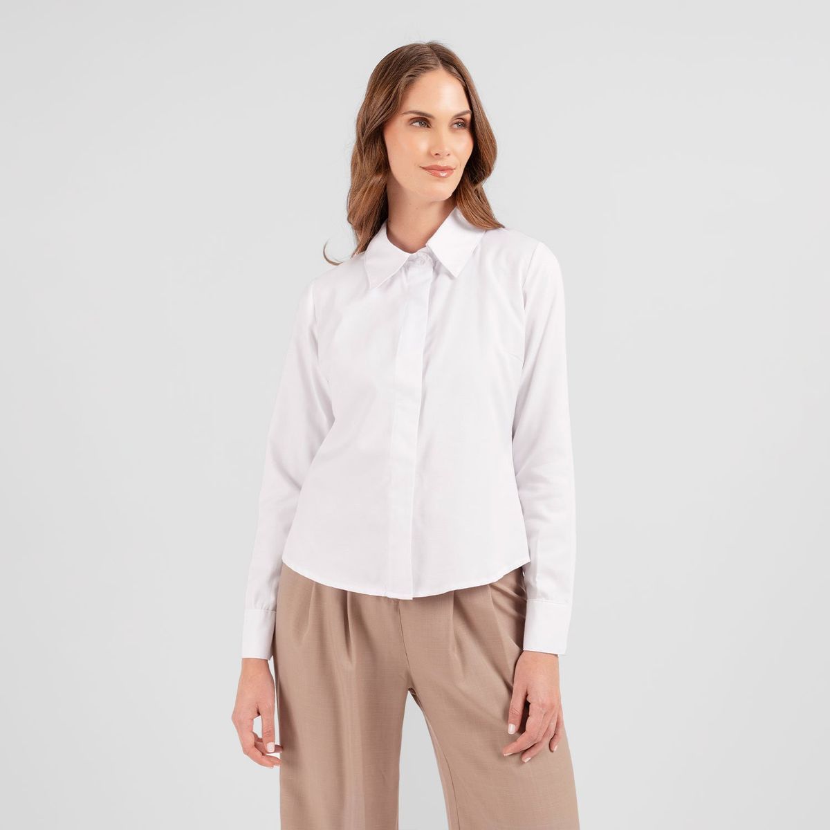 TEILOR - BLUSA DE VESTIR BOTON ESCONDIDO MUJER