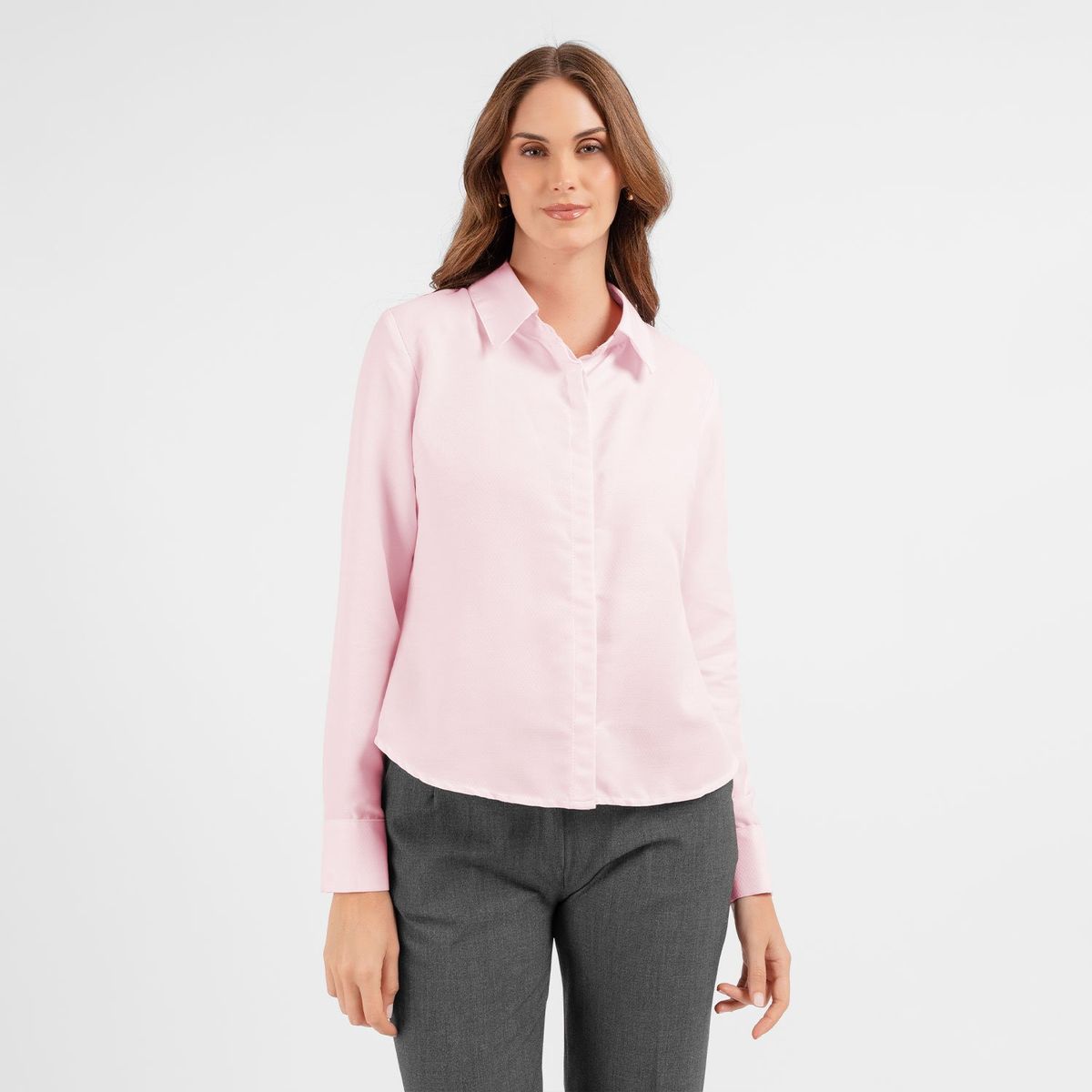 TEILOR - BLUSA DE VESTIR BOTON ESCONDIDO MUJER
