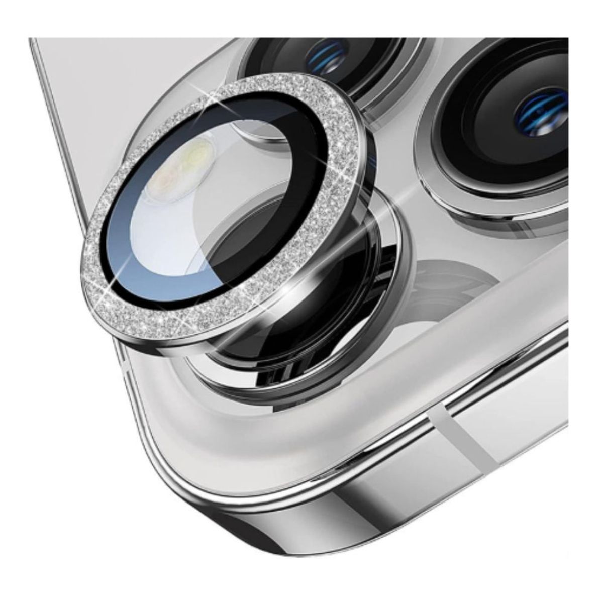 GENERICO - Mica de Cámara con Glitter Plateado para Samsung A15