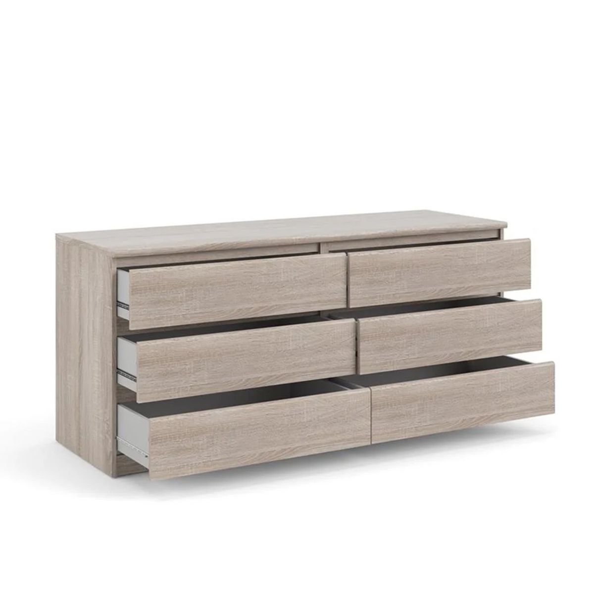 GENERICO - Comoda Melamina Ceniza 1.50m 6 Cajones