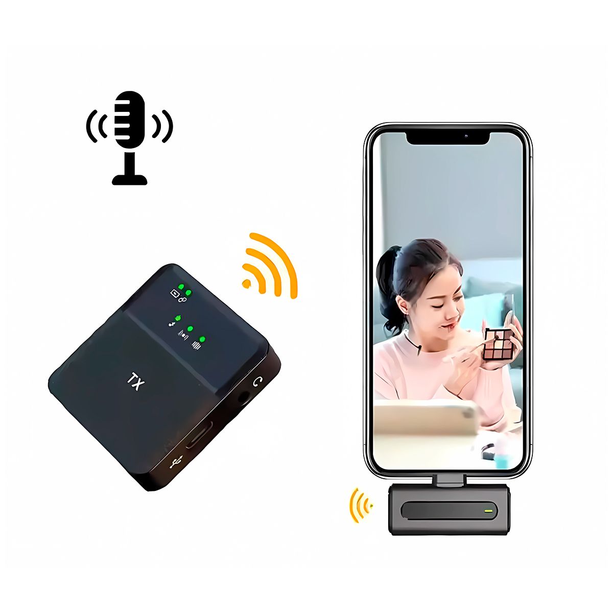 GENERICO - Micrófono Inalámbrico Solapero 3 en 1 Tipo C