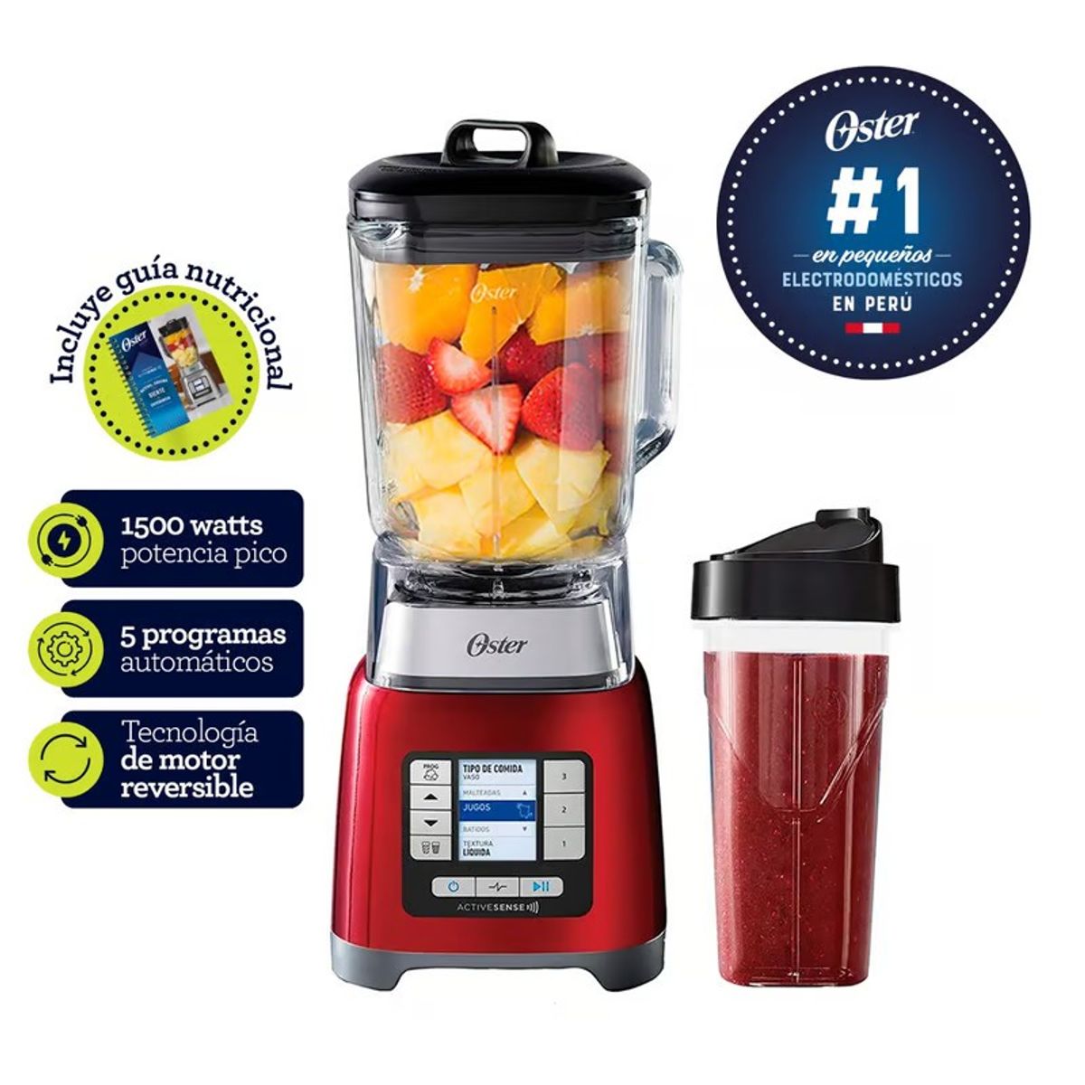 OSTER - Licuadora 2L Active Sense con Blender BLSTTDGRBG-053