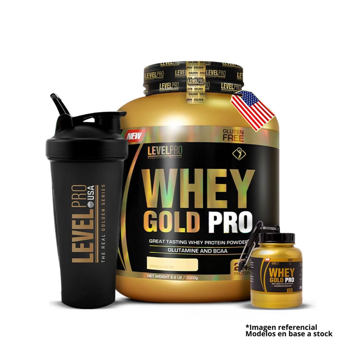 LEVEL PRO - PACK WHEY GOLD PRO 3KG VAINILLA