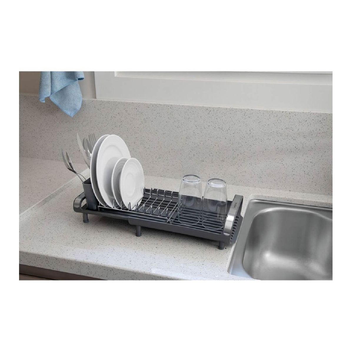 TRAMONTINA - Miniescurridor de Vajilla TRAMONTINA Secador y Portacubiertos Grafito