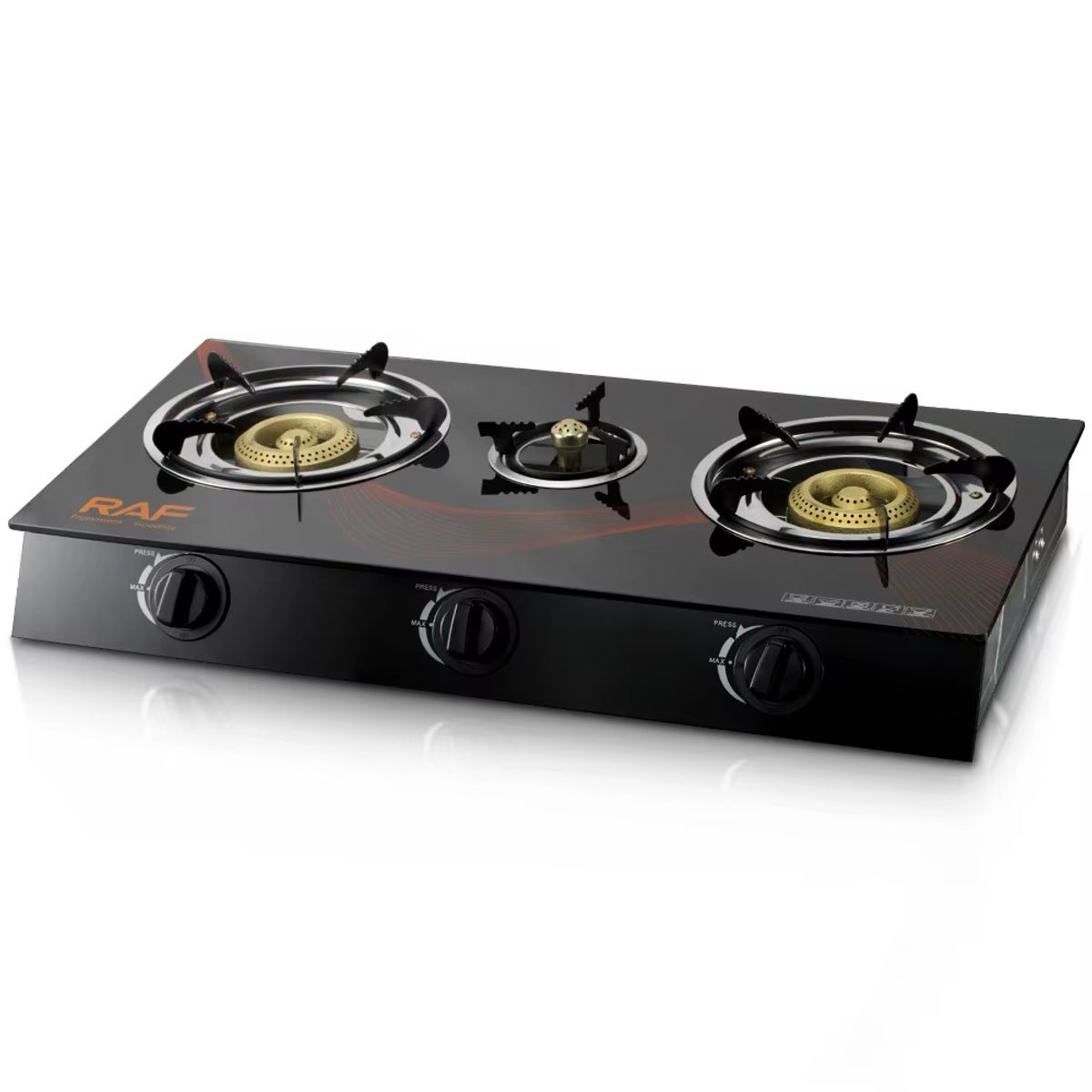 OEM - Cocina Estufa de Gas de Vidrio Templado 3Hornillas