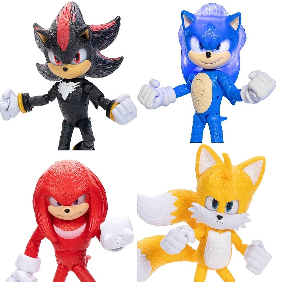 JAKKS PACIFIC - Set 4 Figuras Sonic 3 Shadow Colas & Knuckles con Luces