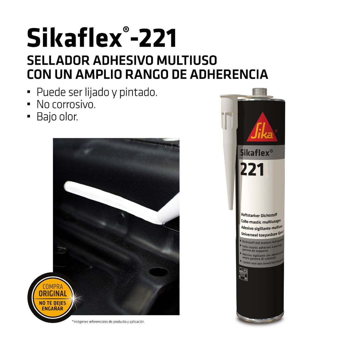 SIKA - Sellador y adhesivo de poliuretano Sikaflex 221 gris x 300ml