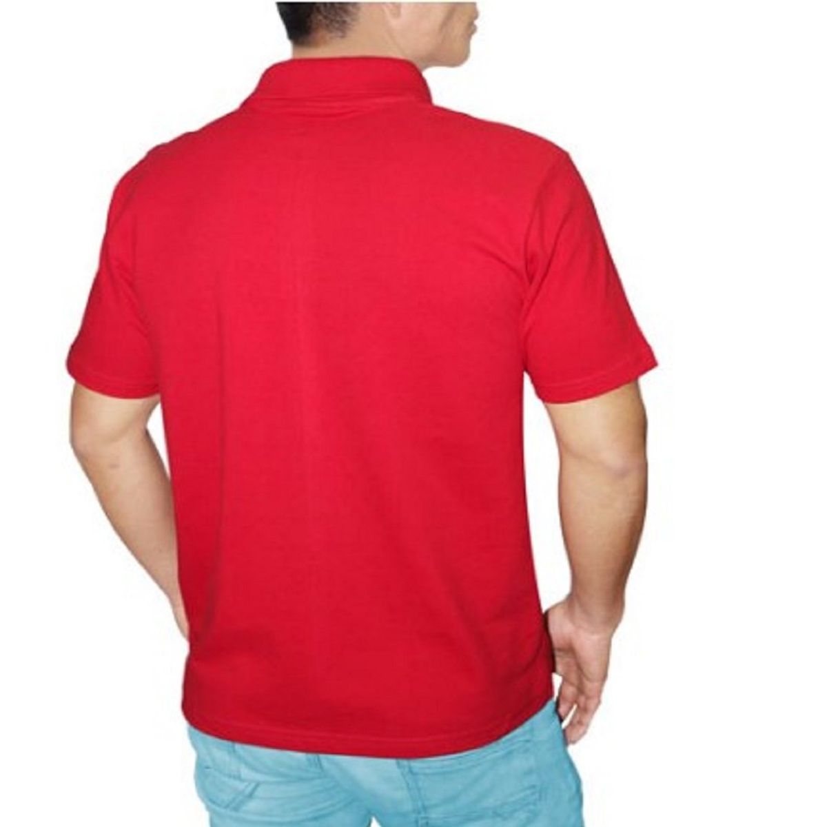 GENERICO - POLO CUELLO CAMISERO MANGA CORTA PIQUE PARA HOMBRE ROJO