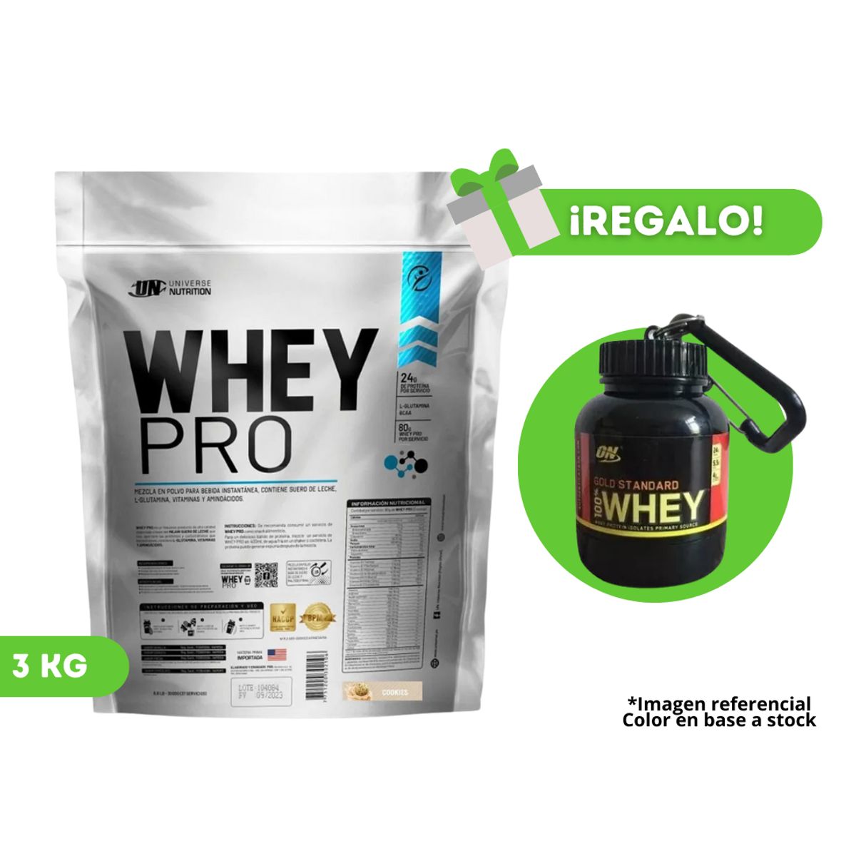 UNIVERSE NUTRITION - PROTEÍNA WHEY PRO 3KG COOKIES + PORTAPROTEINA