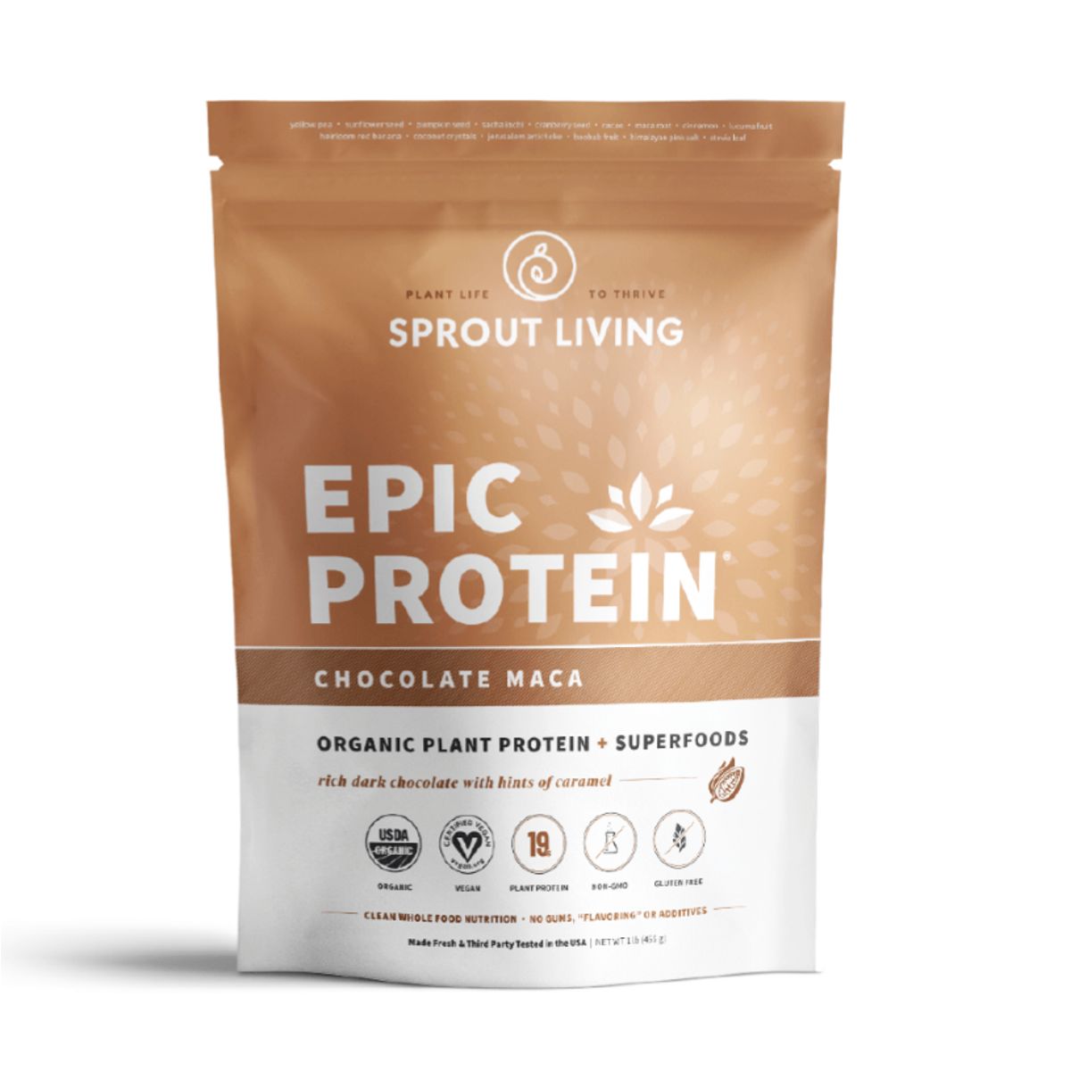 GENERICO - SPROUT LIVING EPIC PROTEIN 1 LB CHOCOLATE MACA
