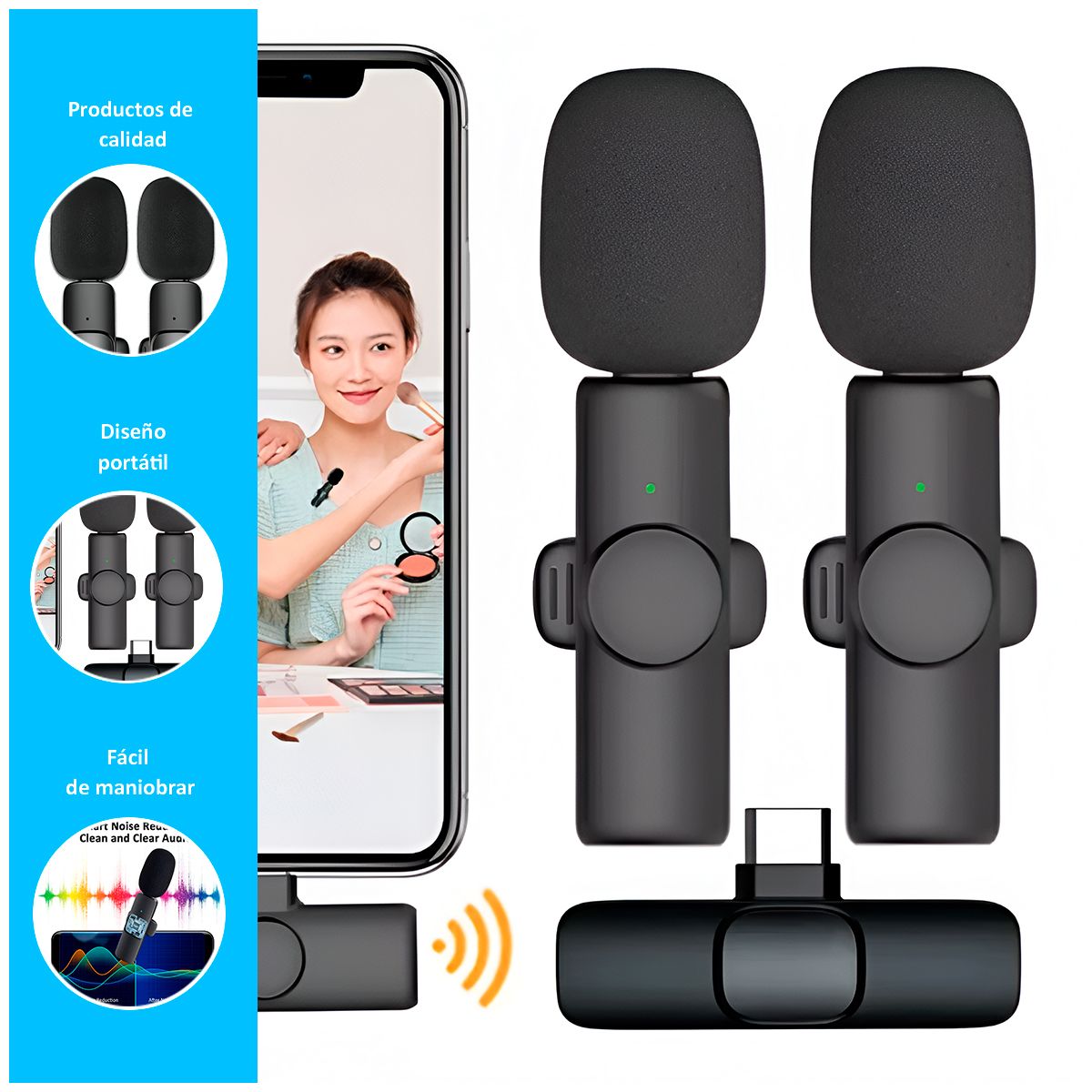 GENERICO - Micrófono Solapero Inalámbrico Tipo C