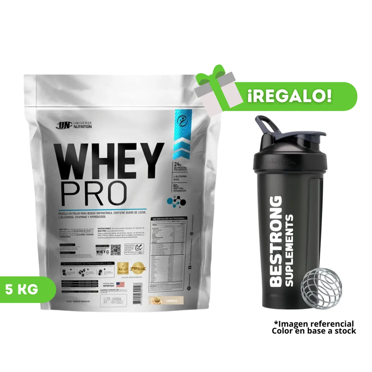 UNIVERSE NUTRITION - PROTEÍNA WHEY PRO 5KG COOKIES + SHAKER