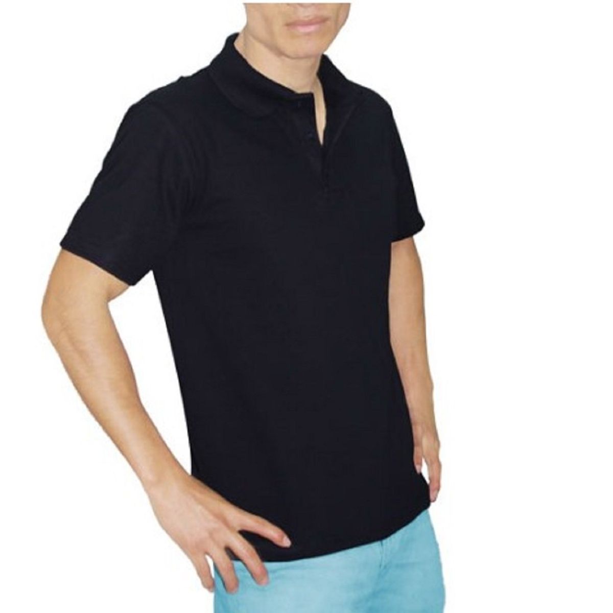GENERICO - POLO CUELLO CAMISERO MANGA CORTA  AZUL MARINO