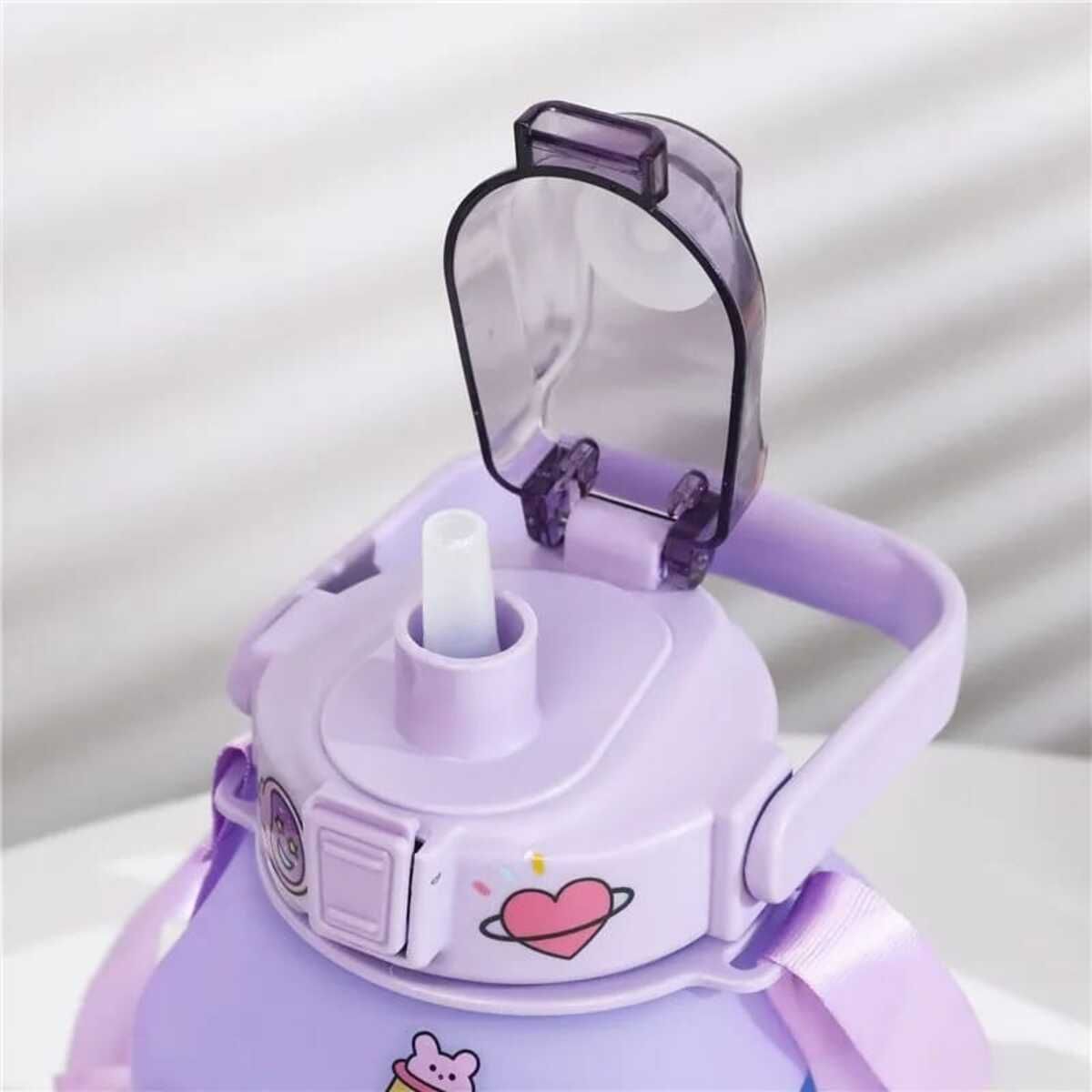 ELMEJORPRECIO - Tomatodo Portátil de 1.5 L Sports con Stickers 2D y 3D  Lila