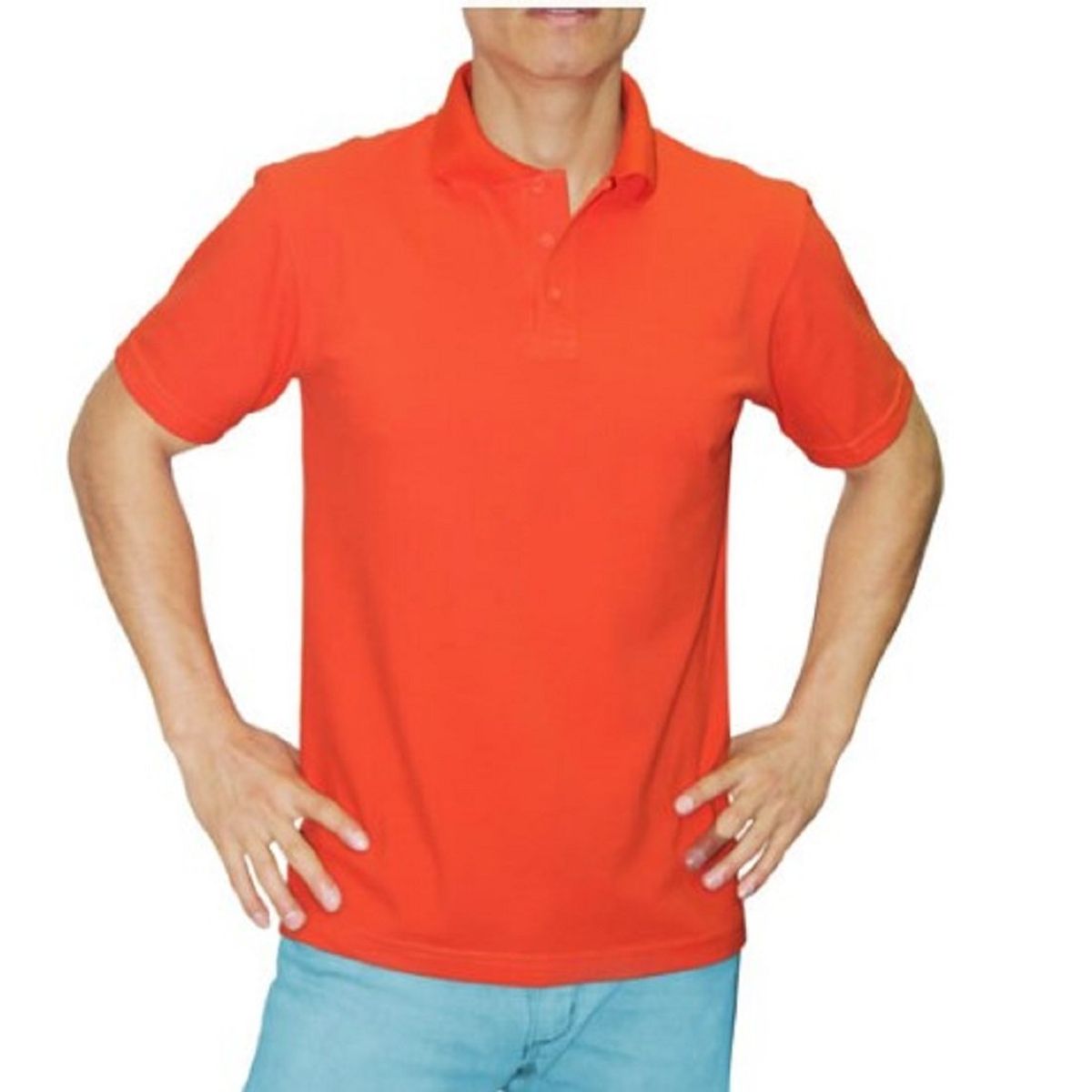 GENERICO - POLO CUELLO CAMISERO MANGA CORTA NARANJA