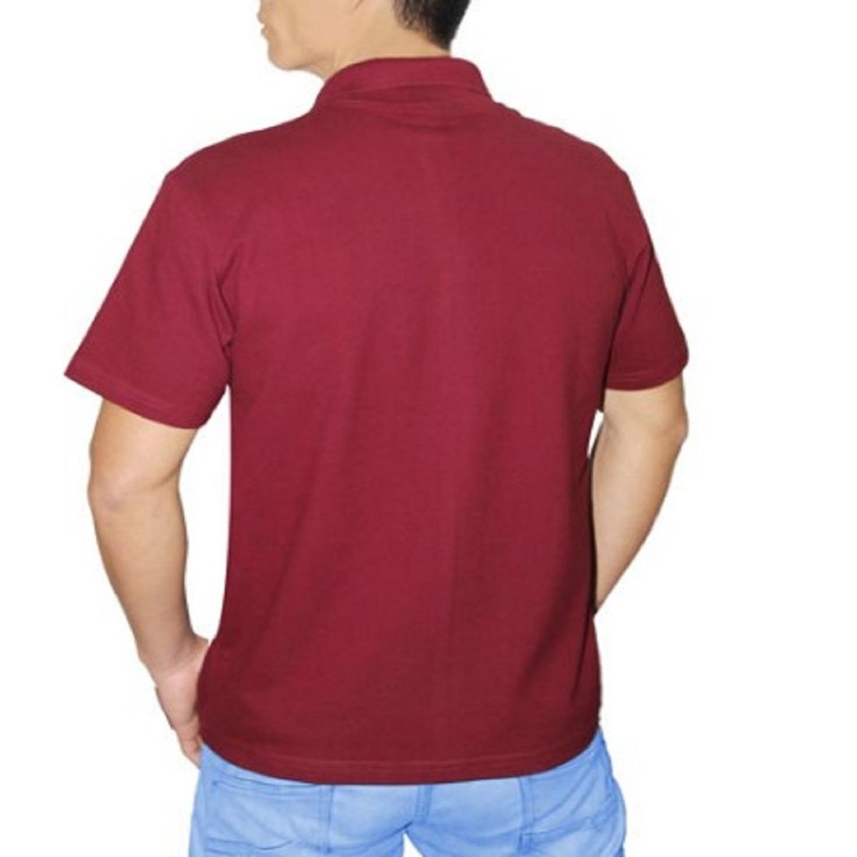 GENERICO - POLO CUELLO CAMISERO MANGA CORTA GUINDA