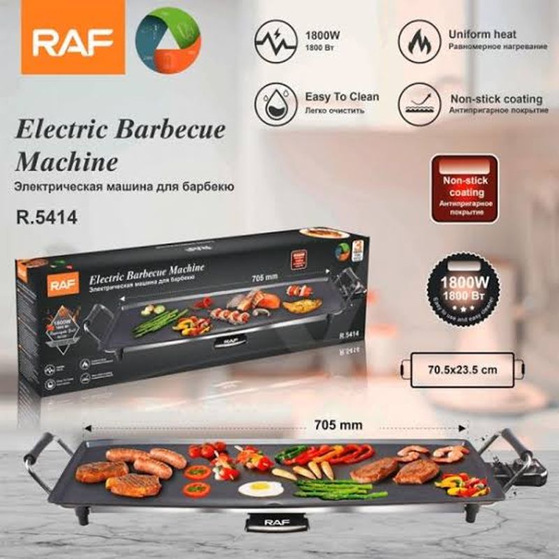 OEM - Parrilla Electrica 1800watts 705mm Barbacoa R5414 Extra Largo