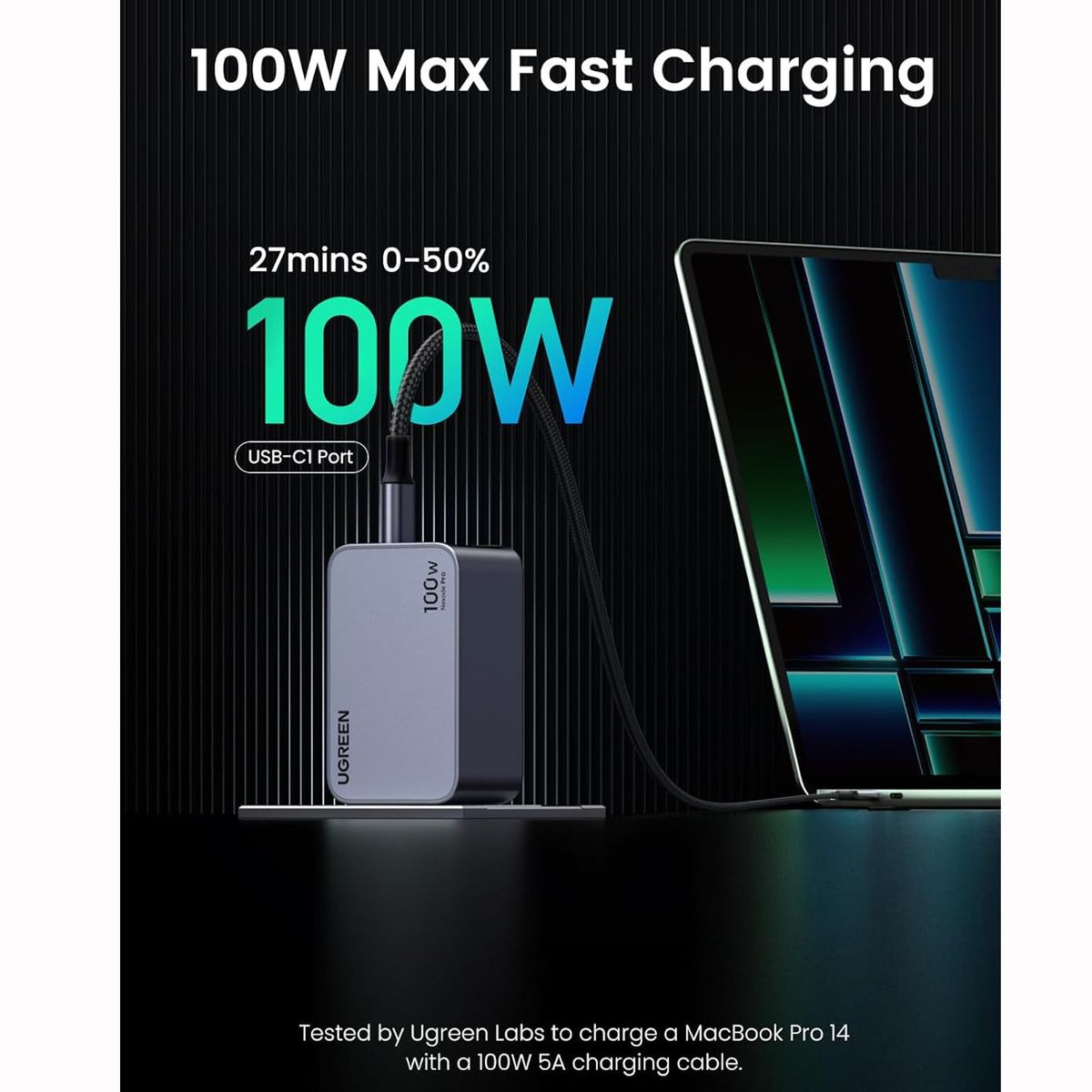 UGREEN - Cargador Ugreen 100W USB-C Nexode PRO 3-Puertos GaN Fast Charge