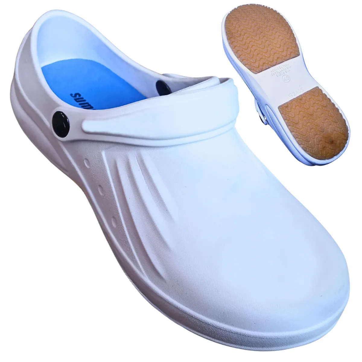 GENERICO - Crocs Premium blanco negro calzado zapato chef cocinero doctor nana