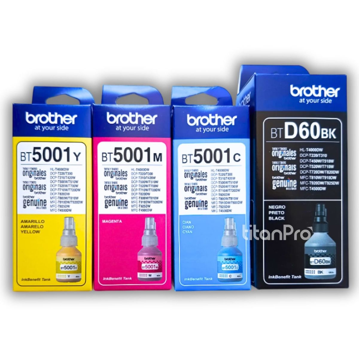 BROTHER - Tinta Brother BT5001 BTD60BK Cian Magenta Amarillo Negro kit 4 colores
