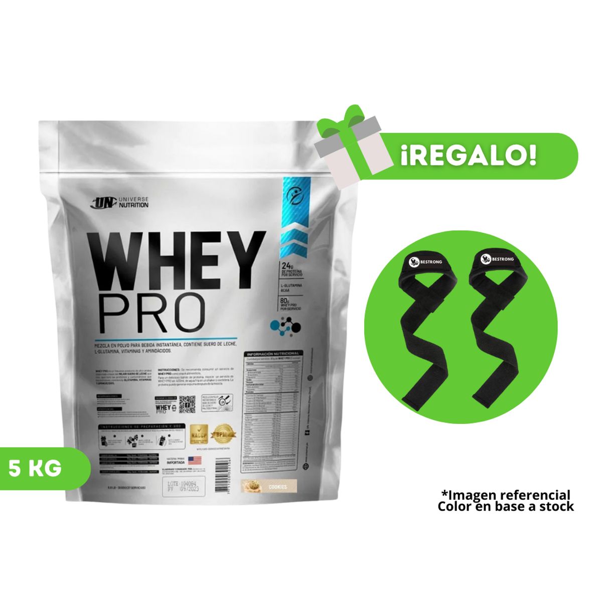UNIVERSE NUTRITION - PROTEÍNA WHEY PRO 5KG COOKIES + STRAPS