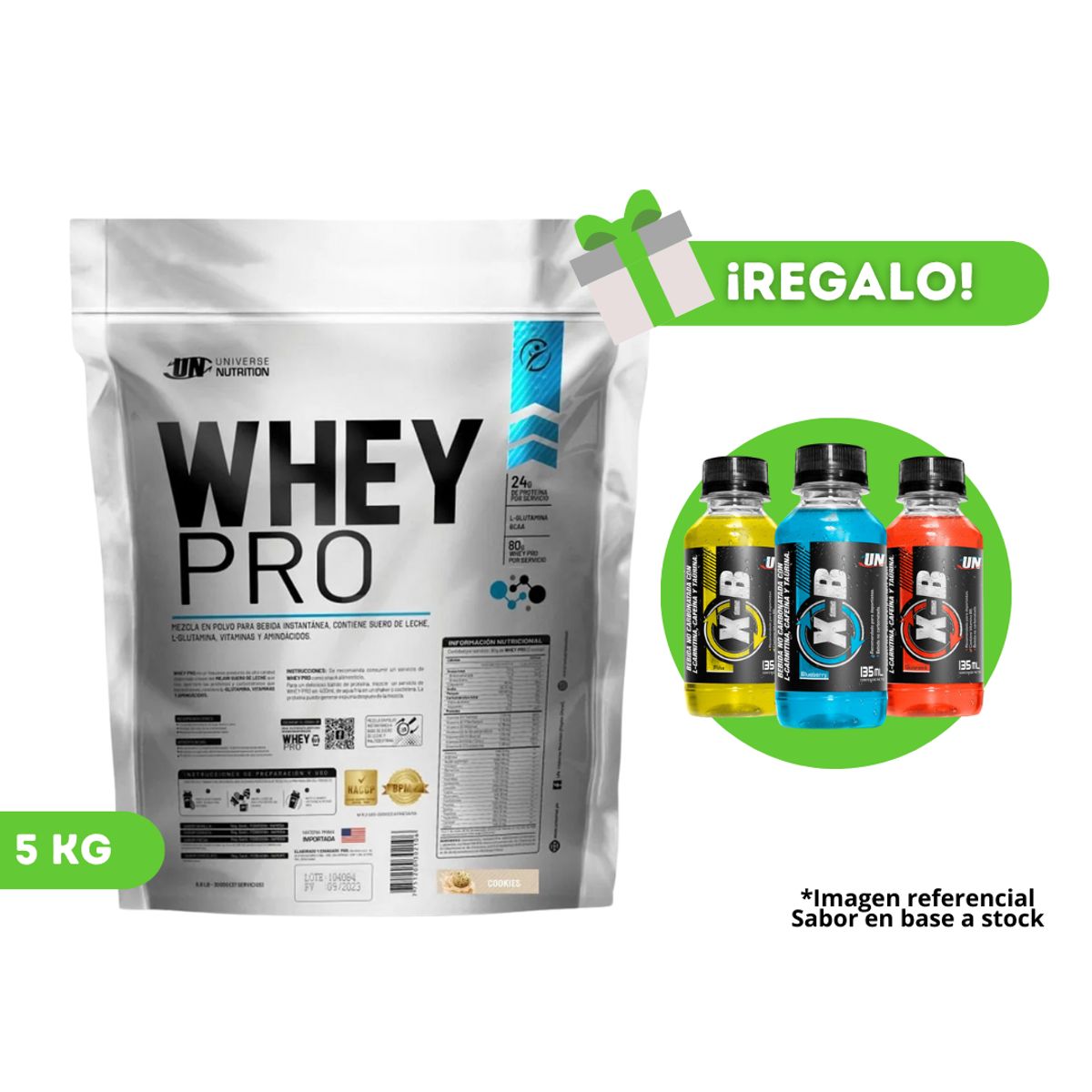 UNIVERSE NUTRITION - PROTEÍNA WHEY PRO 5KG COOKIES + X-B