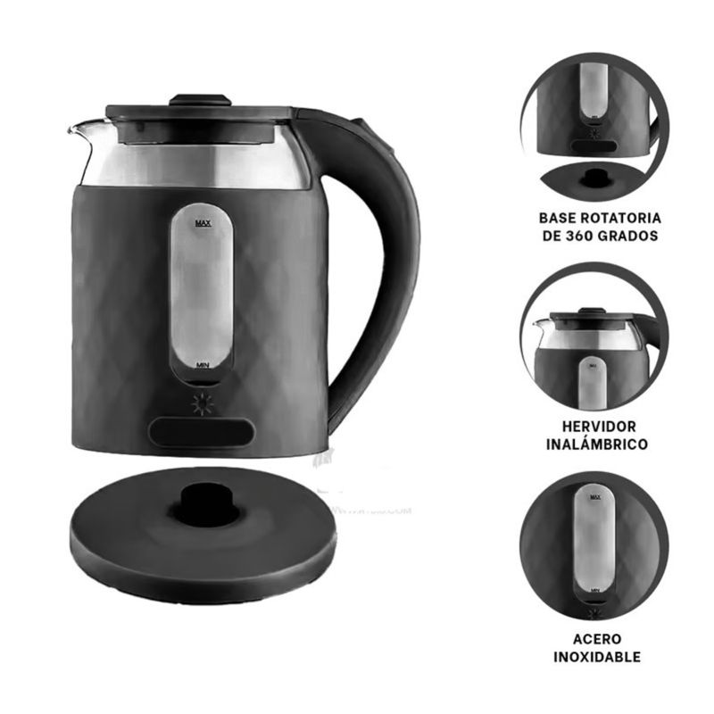 OEM - Hervidor De Agua De Vidrio Raf 2L RAF R7930 2000Watts con Auto-Apagado