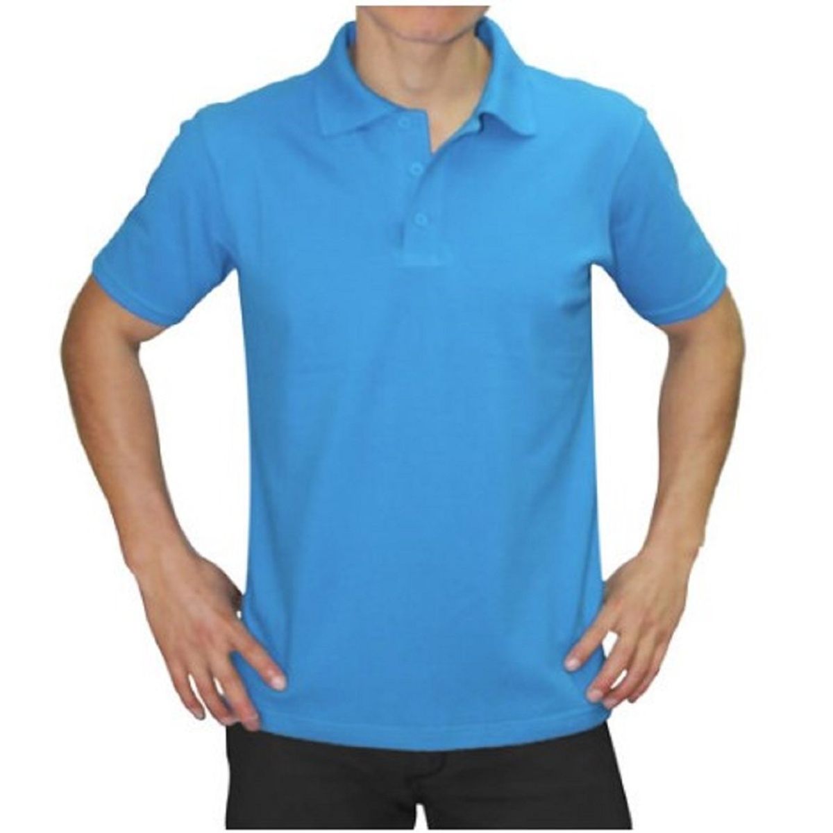 GENERICO - POLO CUELLO CAMISERO MANGA CORTA TURQUESA